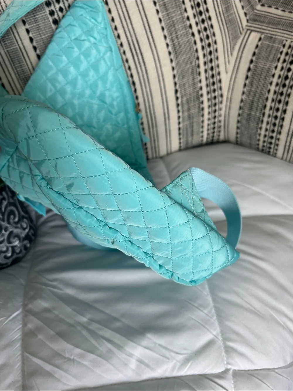 Simply Southern Quilted Aqua Sling Bag - Lightweight Crossbody for Women